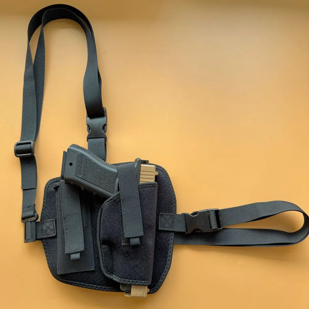 Multi-Purpose Outdoor Tactical Neoprene Shoulder Holster Breathable Concealed Underarm Gun Bag for Hunting Flexible Chest Tool thumbnail 6