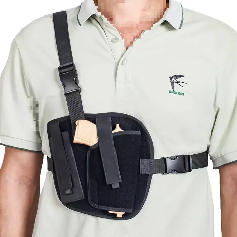 Multi-Purpose Outdoor Tactical Neoprene Shoulder Holster Breathable Concealed Underarm Gun Bag for Hunting Flexible Chest Tool thumbnail 4