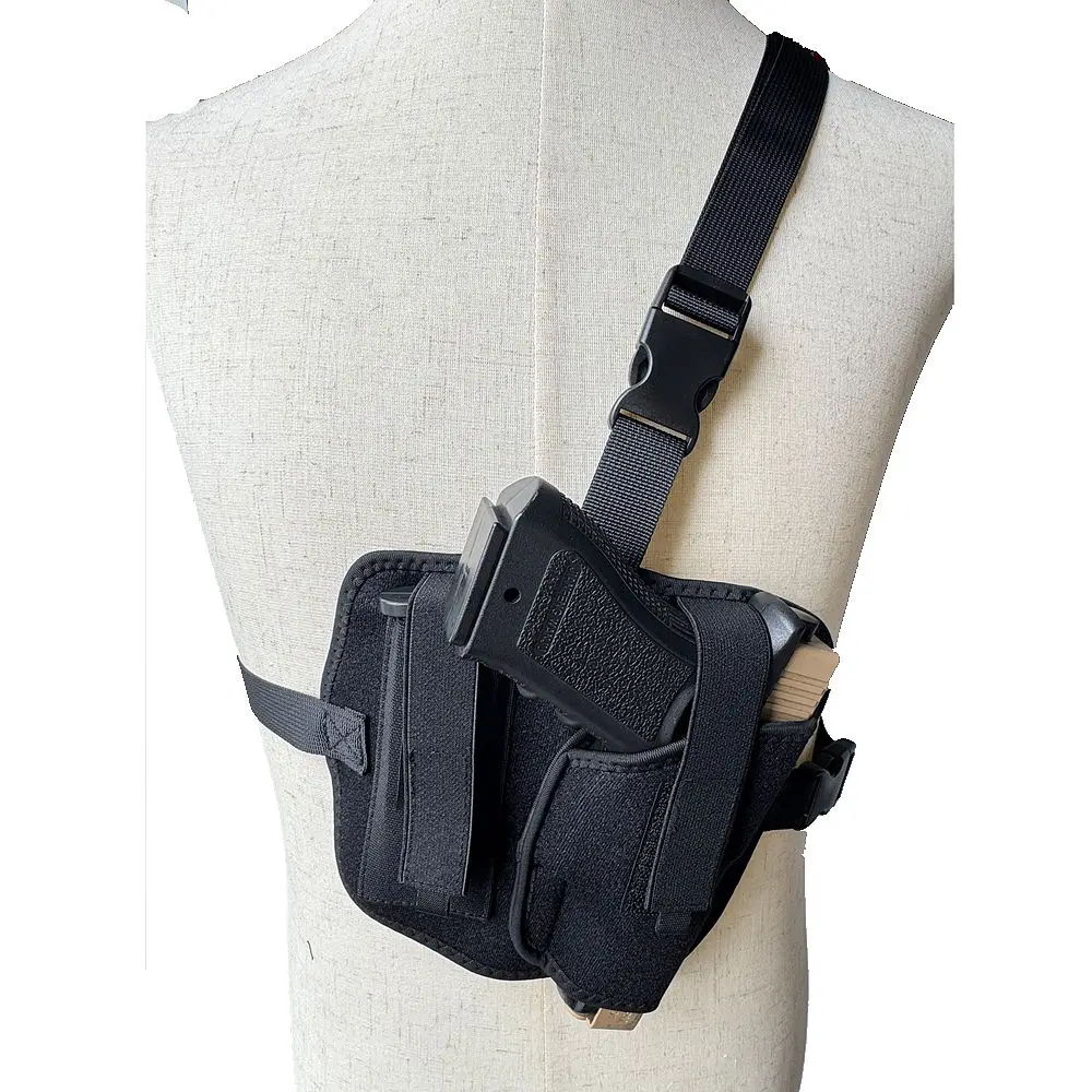 Multi-Purpose Outdoor Tactical Neoprene Shoulder Holster Breathable Concealed Underarm Gun Bag for Hunting Flexible Chest Tool thumbnail 5