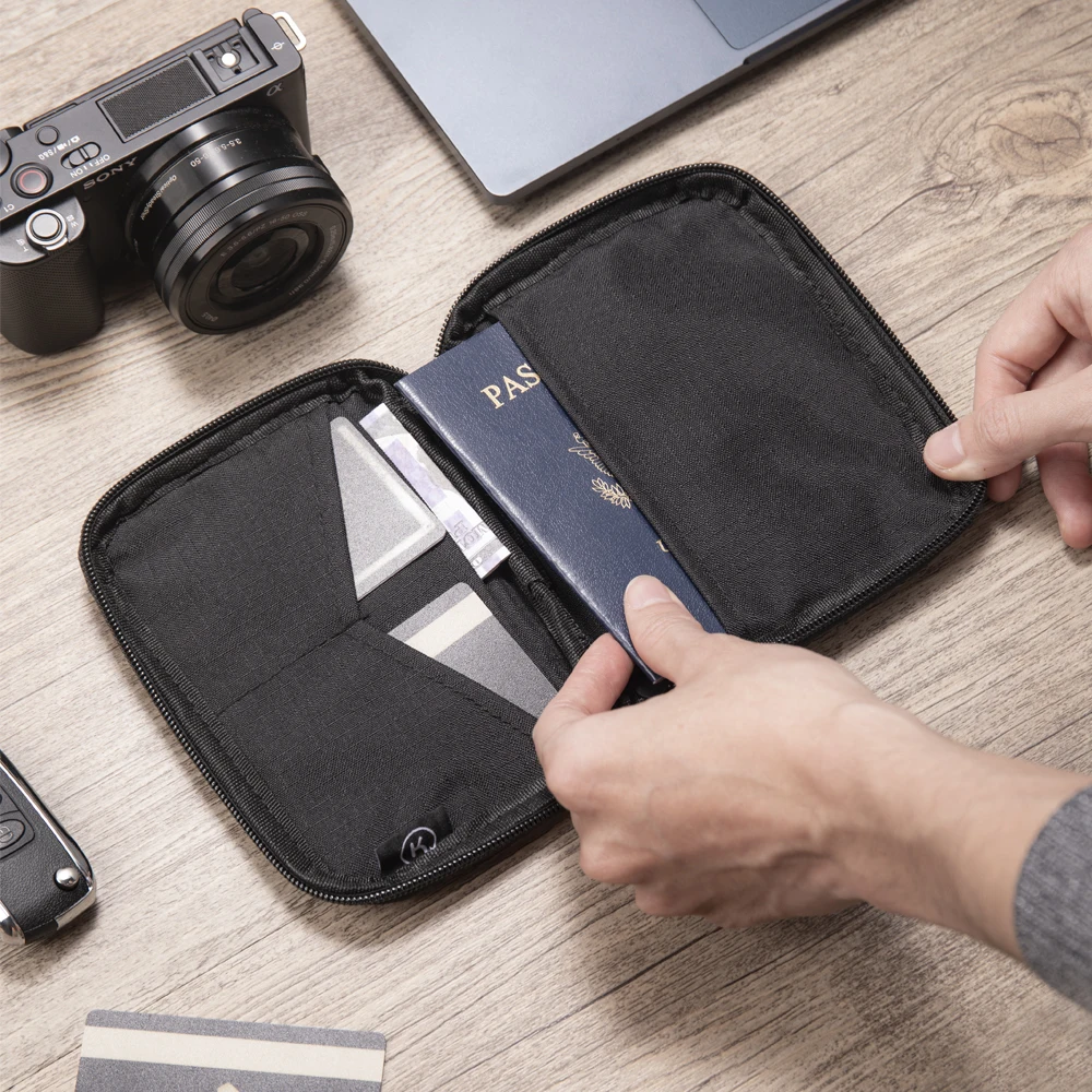 Passport Pouch，Travel Wallet with RFID Blocking - Premium Document Organizer Case for Men and Women - Holds Passports, Cards thumbnail 4