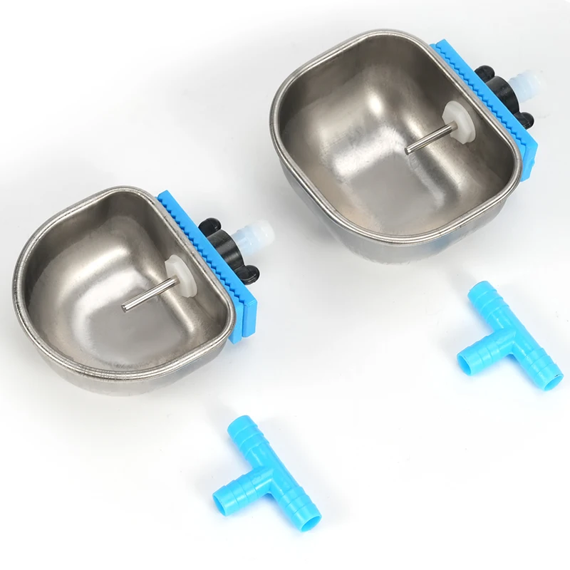 4Pcs Stainless Steel / Plastics Rabbit Automatic Water Bowl Farm Chicken Duck Drinker Easy to Install Animals Drinking Bowls thumbnail 2