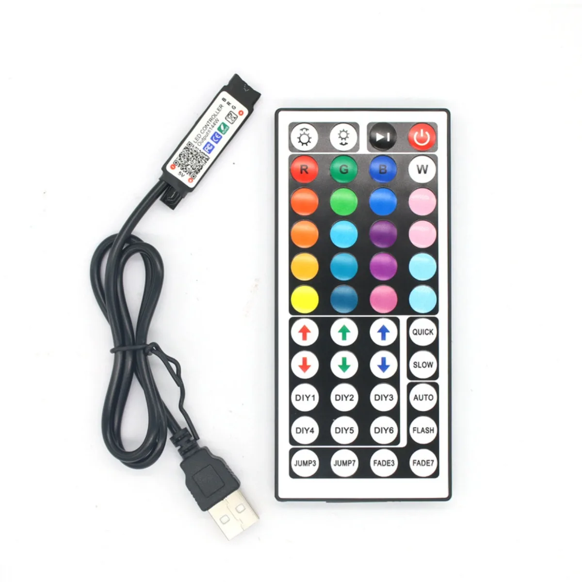 44 Keys IR Remote Control 4Pin RGB Double Output Smart USB Bluetooth APP Controller for 5V 5050 2835 RGB LED Strip Light Dimmer thumbnail 2