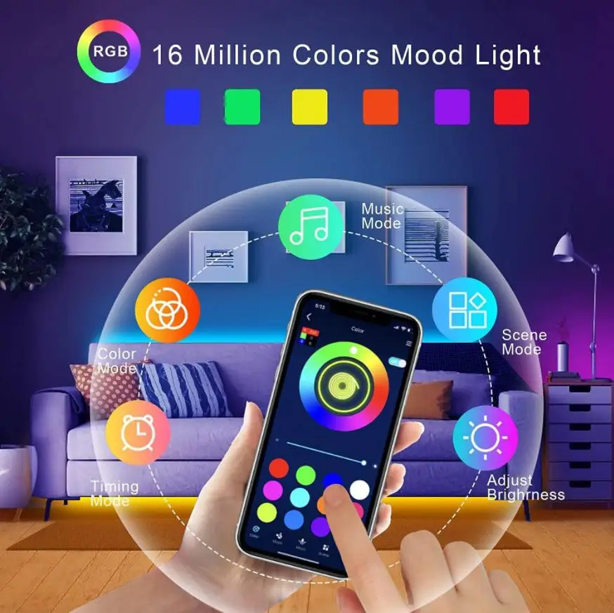 44 Keys IR Remote Control 4Pin RGB Double Output Smart USB Bluetooth APP Controller for 5V 5050 2835 RGB LED Strip Light Dimmer thumbnail 6