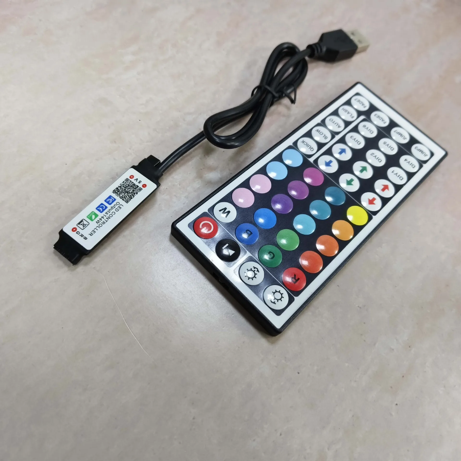 44 Keys IR Remote Control 4Pin RGB Double Output Smart USB Bluetooth APP Controller for 5V 5050 2835 RGB LED Strip Light Dimmer thumbnail 4