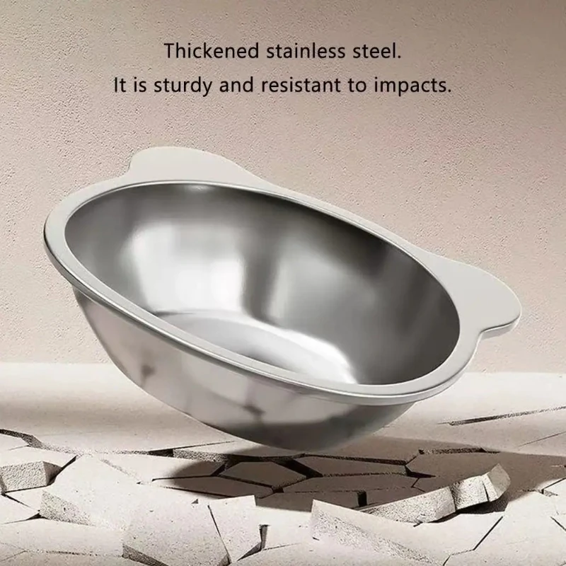 ‌304 Stainless Steel Raised Cat Bowl with 15° Elevated Design Tilted Neck Guard Healthy Feeding Shatterproof for Cats Puppies thumbnail 6