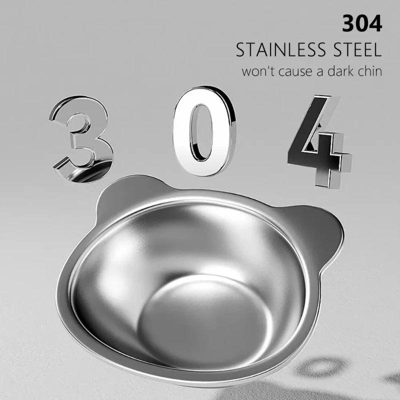 ‌304 Stainless Steel Raised Cat Bowl with 15° Elevated Design Tilted Neck Guard Healthy Feeding Shatterproof for Cats Puppies thumbnail 4