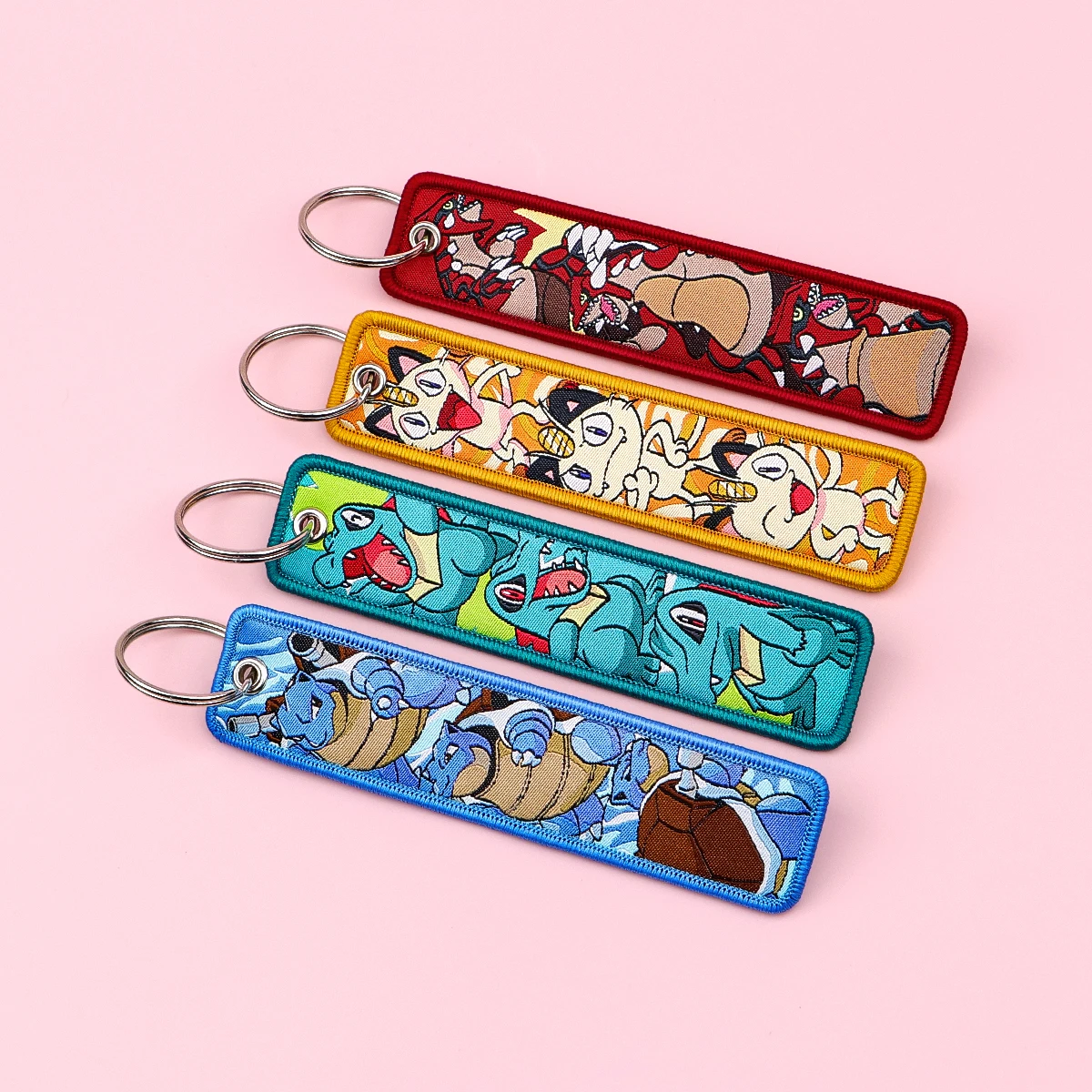 Japanese Anime Elf Monsters Keychain for Cars Backpack Key Holders Embroidery Keyrings Key Tag Jet Tag Accessories Gifts 1pcs thumbnail 2