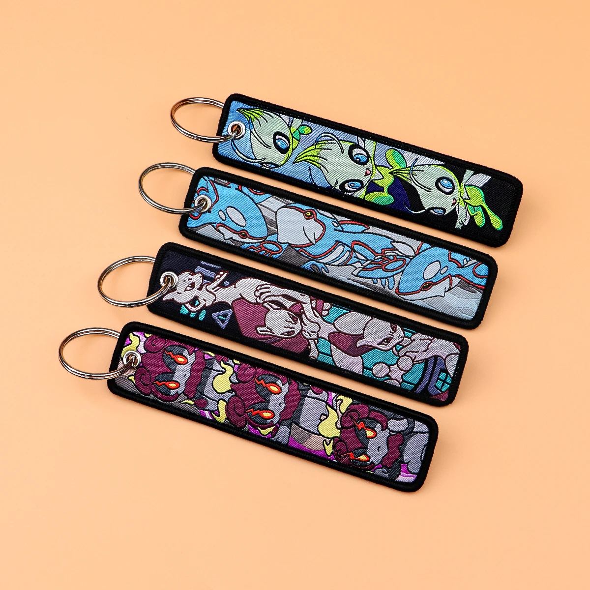 Japanese Anime Elf Monsters Keychain for Cars Backpack Key Holders Embroidery Keyrings Key Tag Jet Tag Accessories Gifts 1pcs thumbnail 5