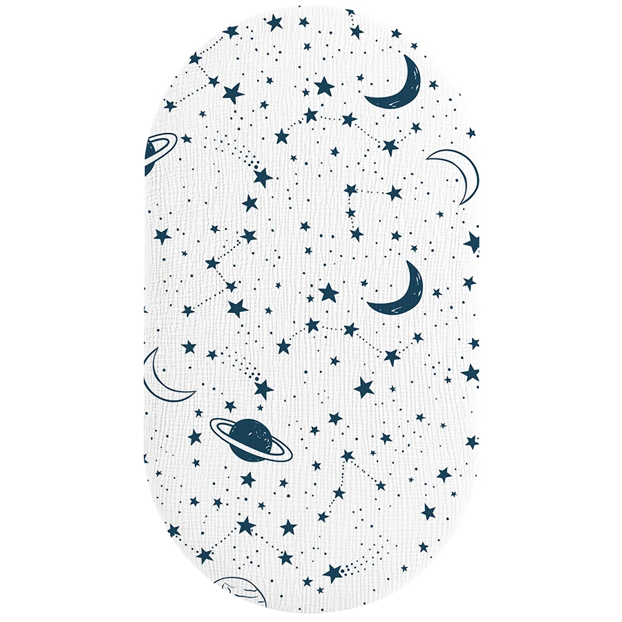 1PC New Color Baby Muslin Bassinet Sheets Print Breathable Elastic Cozy Fitted Cotton Bassinet Mattress Sheet for Baby Boy Girls thumbnail 6