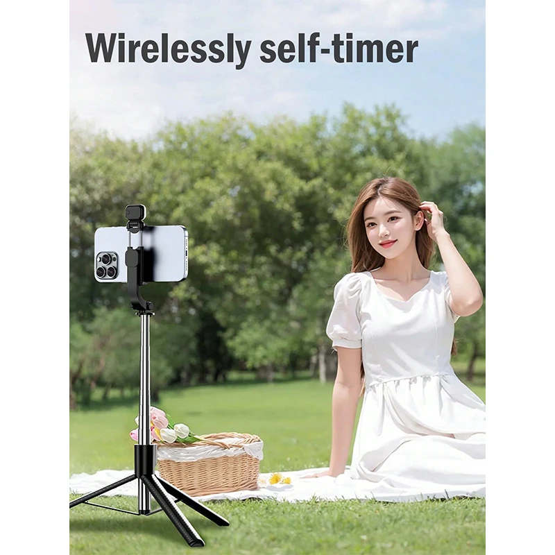 67 Inch Selfie Stick with Reinforced Tripod Multifunctional Retractable Portable Phone Tripod with Remote Control Compatible wit thumbnail 5