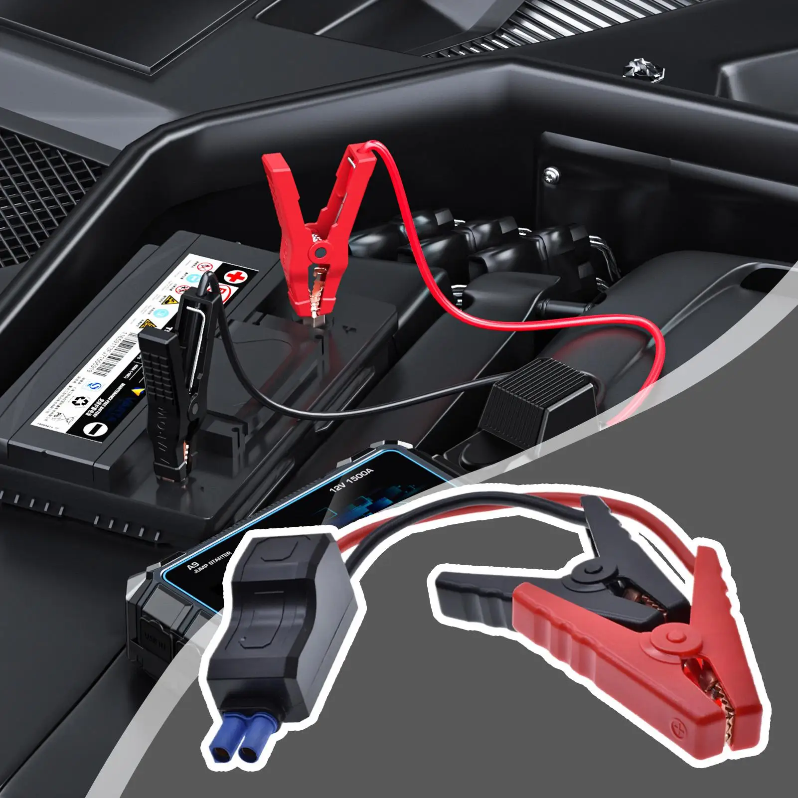 Car Battery Starter Car Jumper Starter 650A Auto Shutoff Power Pack Reverse Polarity Protection for Commercial Vehicles thumbnail 6