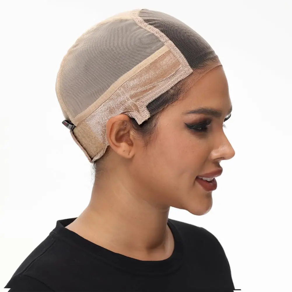 Female Headband Wig Cap  Lace Wig Cap For Wig Making U Part Wig Caps With Adjustable Velvet Wig Grip To Wear Wig Nude Hair Net thumbnail 2
