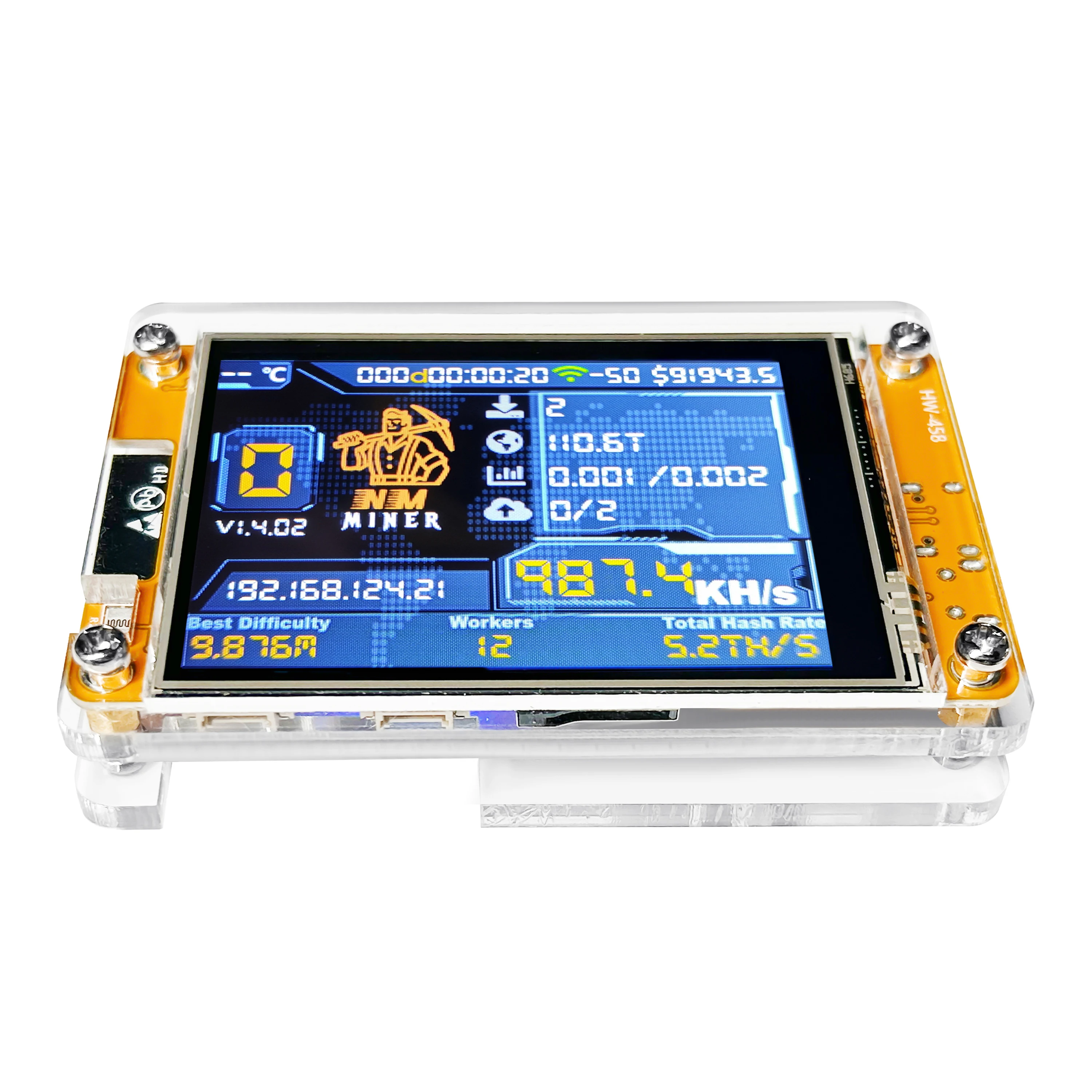 NMMiner Bitcoin Lucky Miner for computer nerd Solo Lottery Hashrate 987KH/s 2.8 inch Smart Display Crypto ESP32-2432S028R DROOM thumbnail 3