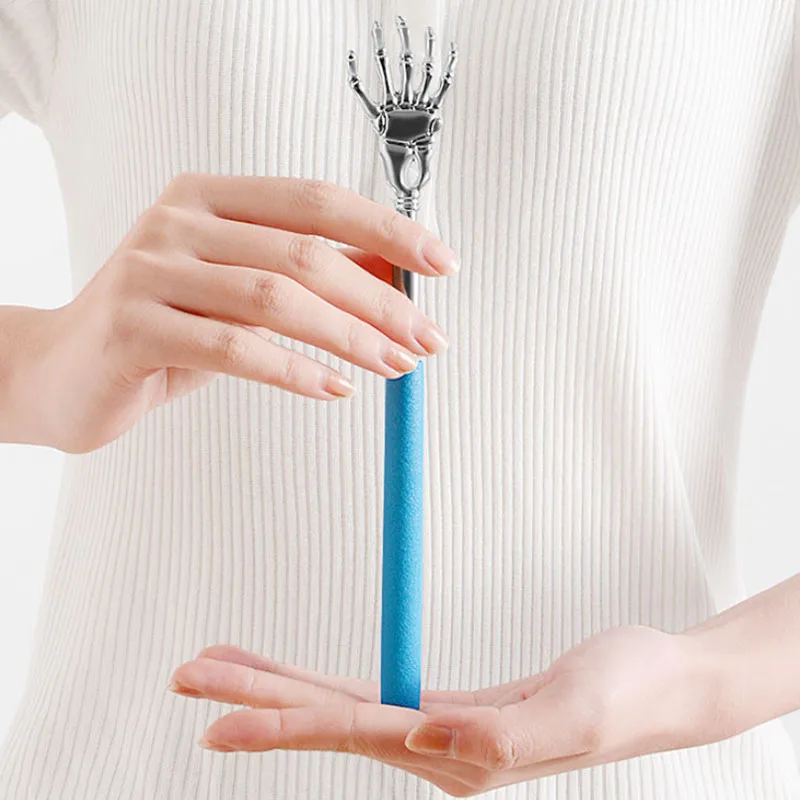 Skull Palm Telescopic Back Scratcher Hand Massager backslap with Rubber Handles Fun And Novel Tool For Decompression Hand Stick thumbnail 2