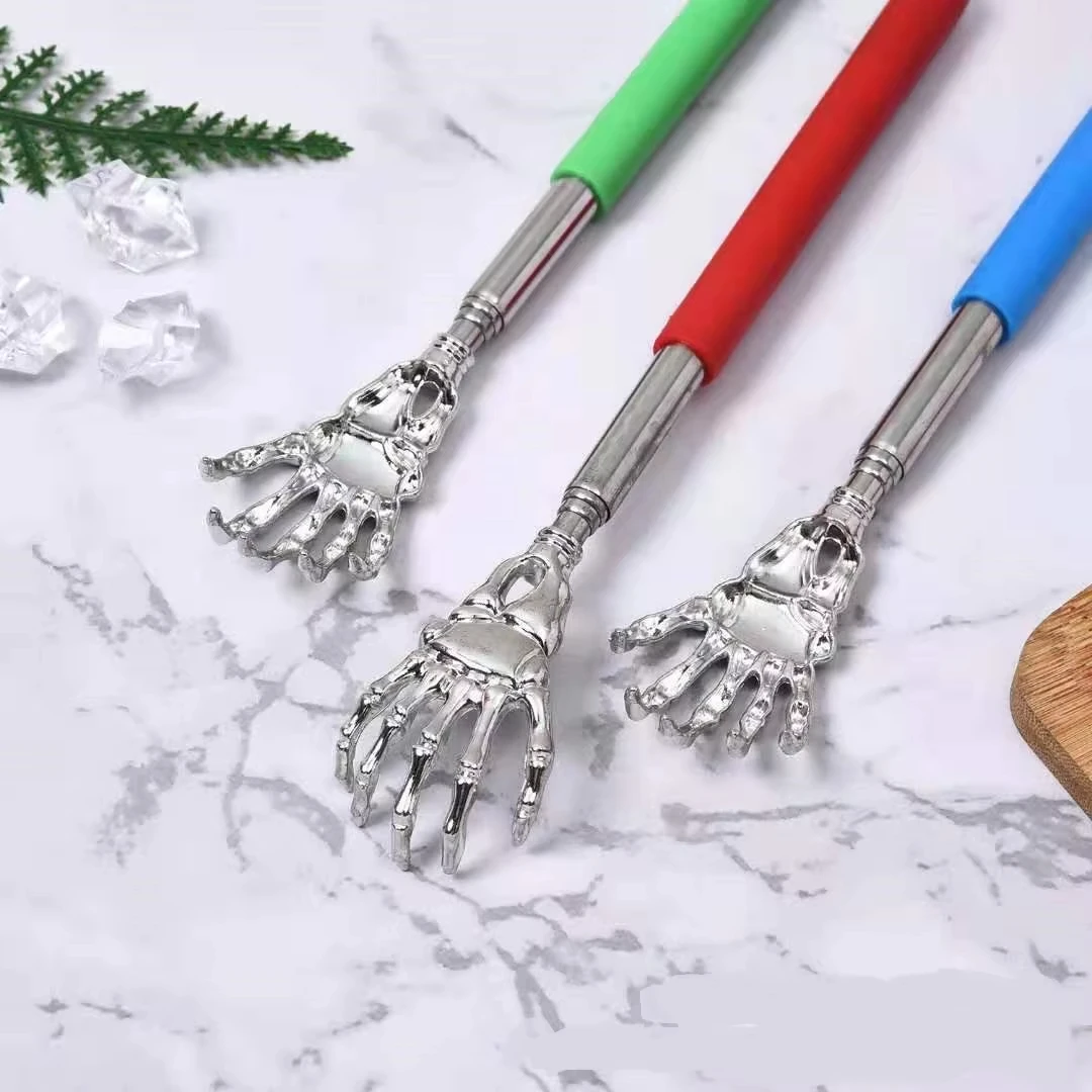 Skull Palm Telescopic Back Scratcher Hand Massager backslap with Rubber Handles Fun And Novel Tool For Decompression Hand Stick thumbnail 4