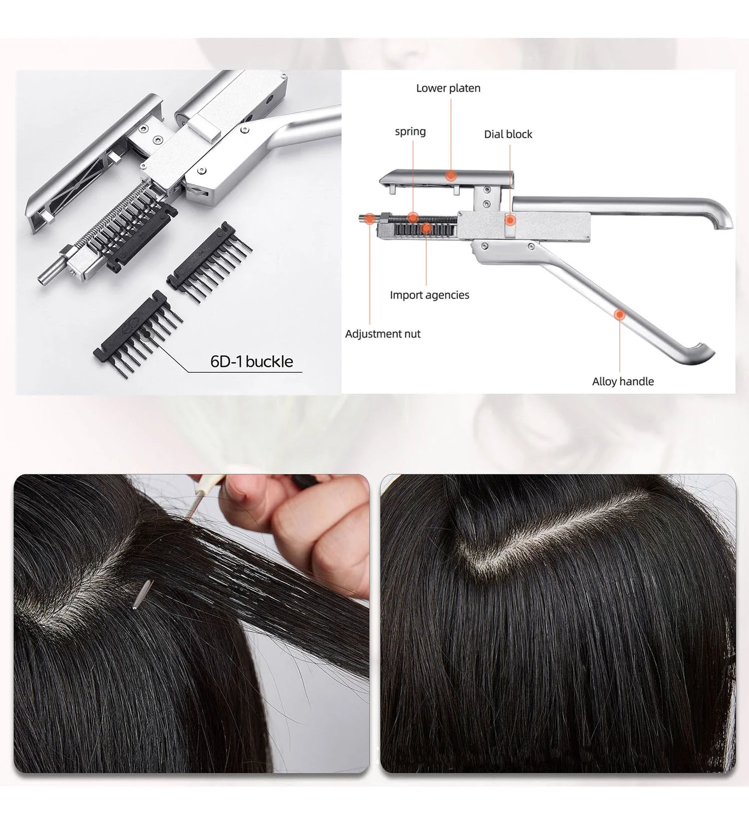 6D hair extension machine 6D-1 hair extension tools salon supply 30-60 min full head hair extension thumbnail 2