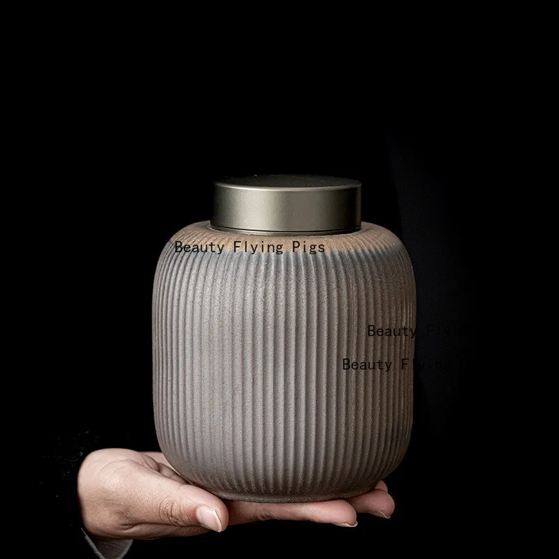 Japanese Style Ceramic Urn for Ashes Funeral Urn for Cats and Dogs Household Pet Supplies Human Cremation Urn Coffin Box