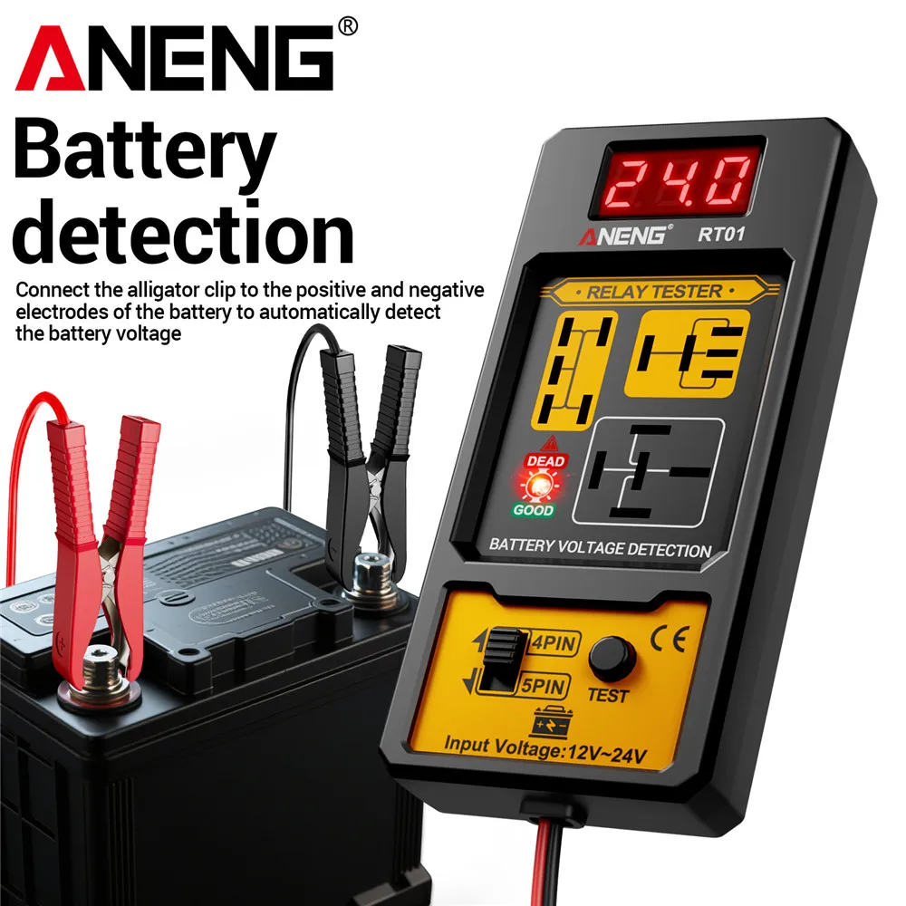 Auto Relay Tester Car Relay Tester Voltage Tester ANENG RT01 11-25V LED Test Battery Checker 4/5 Pin Relays Analyzer Repair Tool thumbnail 5