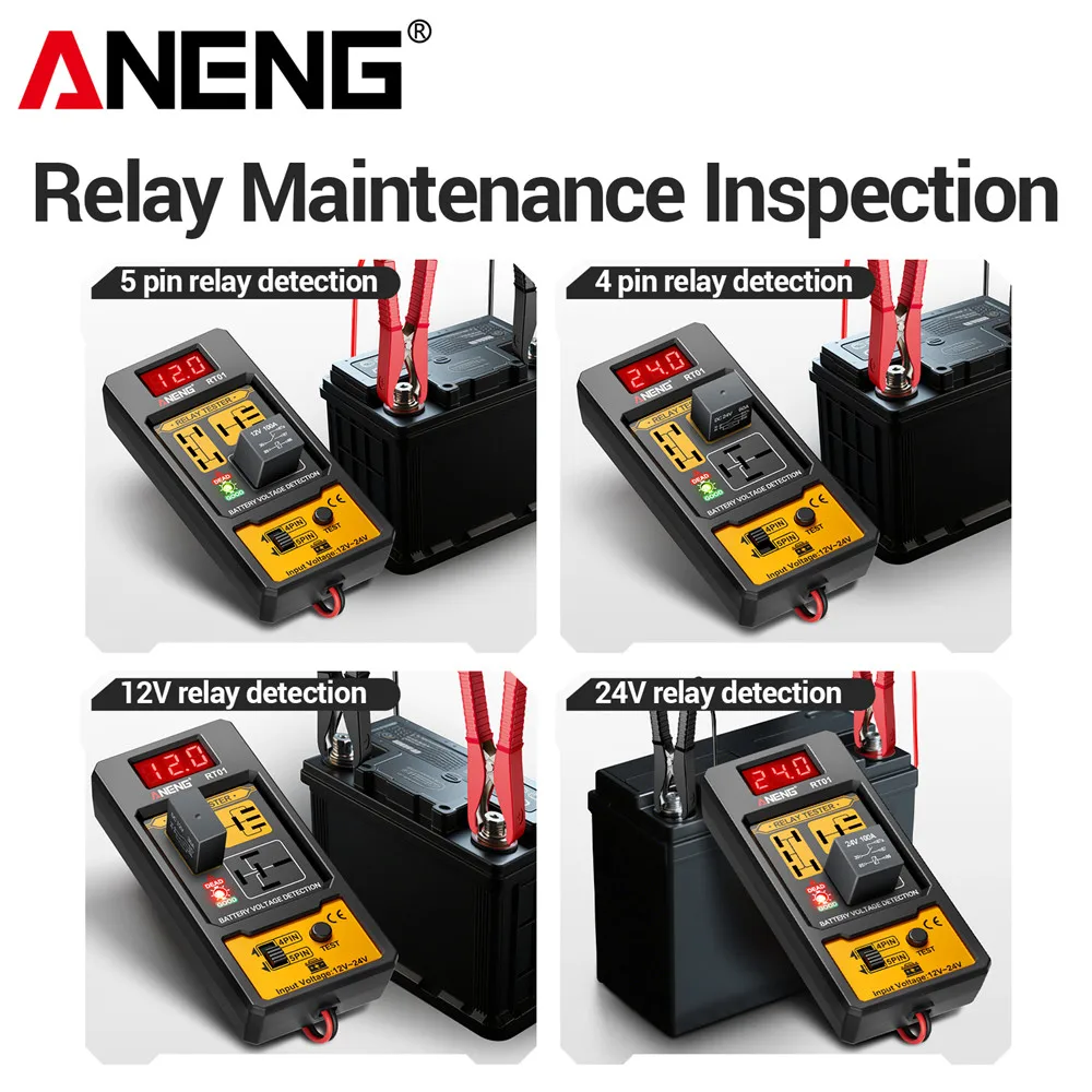 Auto Relay Tester Car Relay Tester Voltage Tester ANENG RT01 11-25V LED Test Battery Checker 4/5 Pin Relays Analyzer Repair Tool thumbnail 6