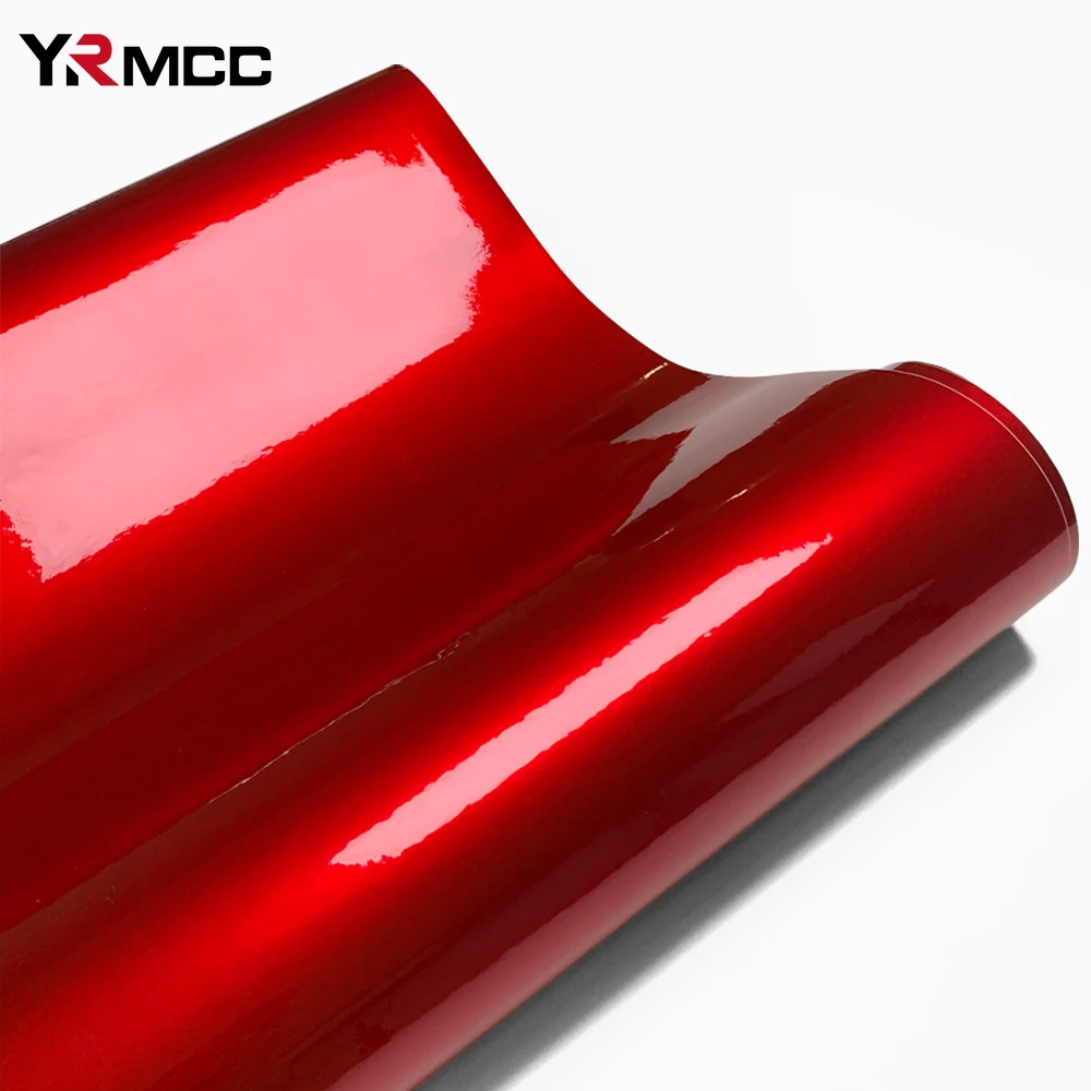 Bright Glossy Red Vinyl Wrap Car Stickers Color Change Film Auto Wrapping Film Self-Adhesive Sticker Vinyl Decal Car Accessories thumbnail 5