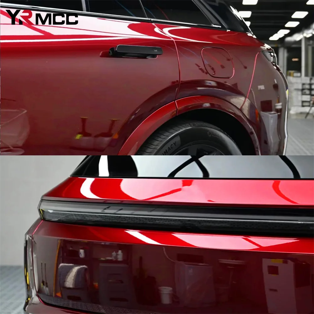 Bright Glossy Red Vinyl Wrap Car Stickers Color Change Film Auto Wrapping Film Self-Adhesive Sticker Vinyl Decal Car Accessories