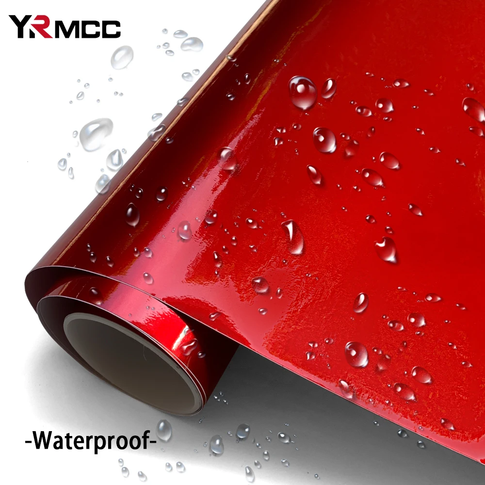 Bright Glossy Red Vinyl Wrap Car Stickers Color Change Film Auto Wrapping Film Self-Adhesive Sticker Vinyl Decal Car Accessories thumbnail 2