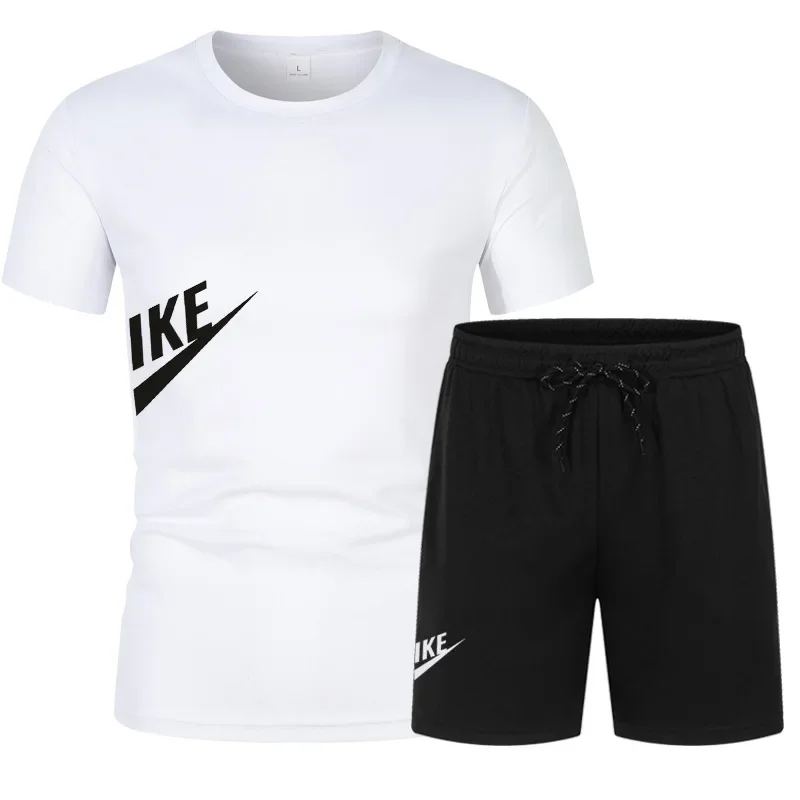 2025 Men's summer T-shirt and shorts set, men's breathable sportswear set, casual and fashionable short-sleeved T-shirt set thumbnail 3