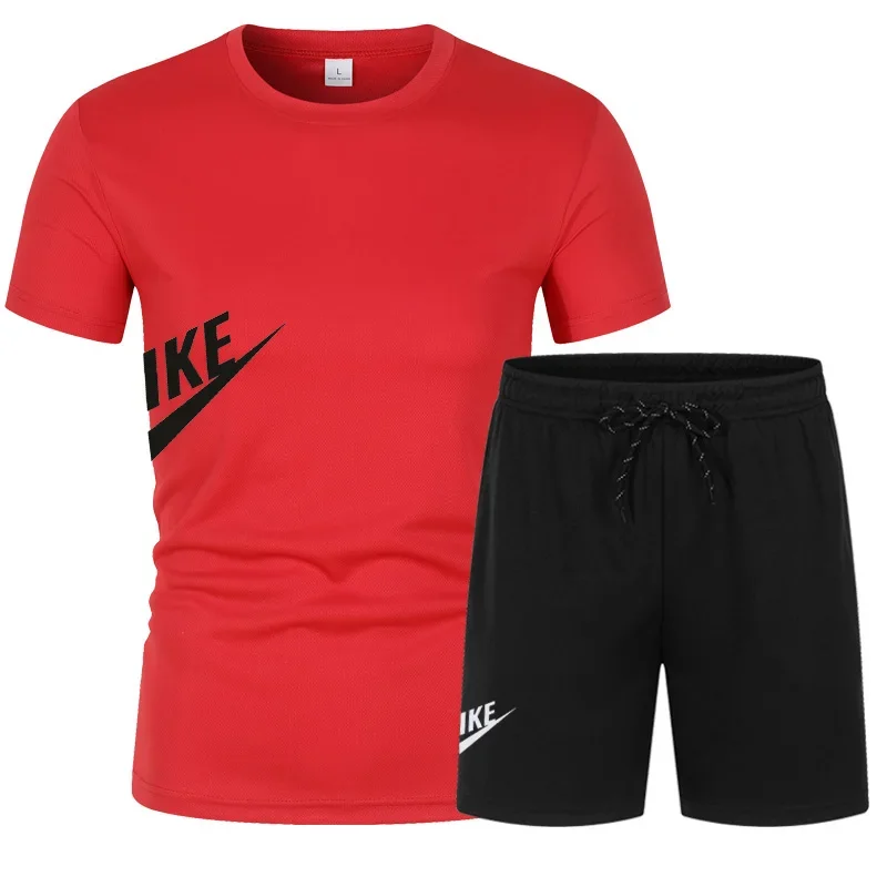 2025 Men's summer T-shirt and shorts set, men's breathable sportswear set, casual and fashionable short-sleeved T-shirt set thumbnail 4