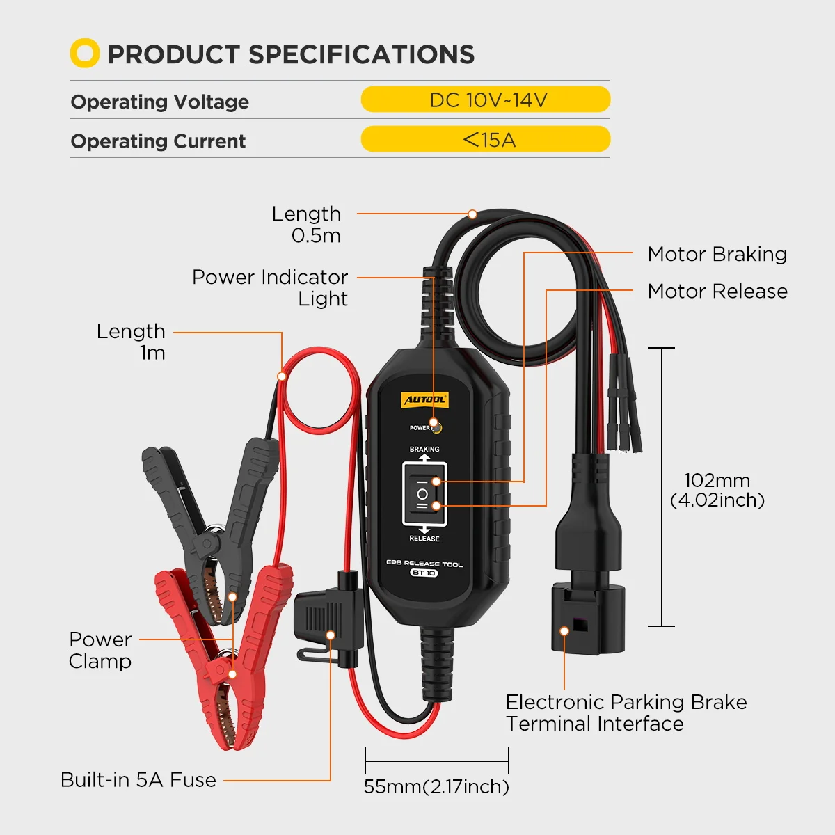 AUTOOL Car EPB Release Tool BT10 AUTO Electronic Parking Brake Tool l Braking & Release Mode thumbnail 5