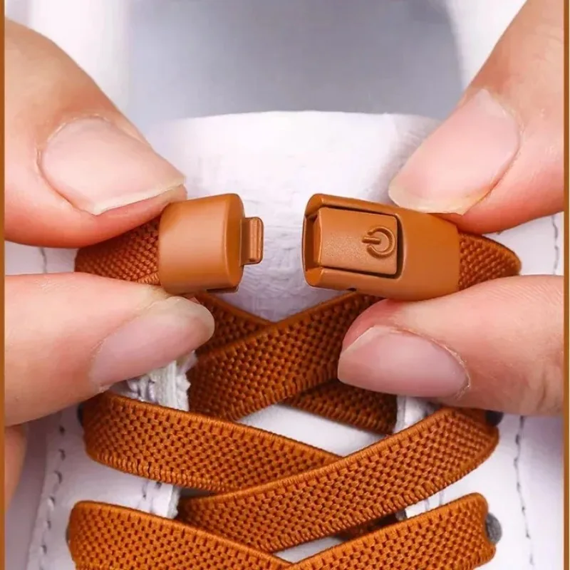 Elastic Laces Sports Colorful Press Lock Shoelaces Without Ties Flats No Tie Shoe Laces Kid Adult Shoelace Shoes Accessories New thumbnail 3