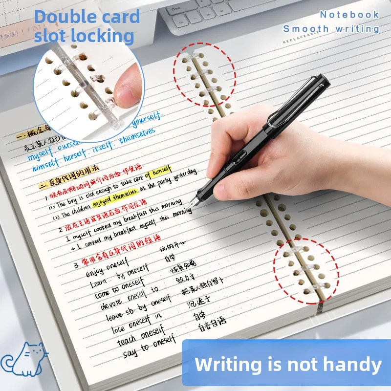 Notebook Loose-leaf 60 Sheets/120 Pages A5/B5 Loose-leaf Binder Notebook Puppy/Panda/Dinosaur/Capybara Horizontal Line thumbnail 4