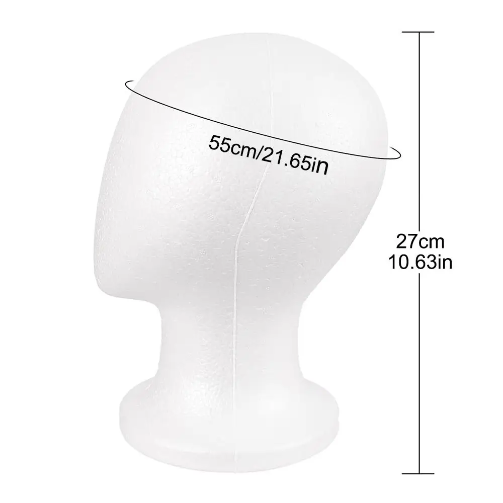 Foam Mannequin Head Stable Lightweight Wig Display Stand for Jewelry Headwear Hat Display Stand Manikin Head Foam Head Model thumbnail 6