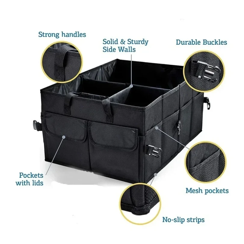 Big Capacity Car Storage Box Car Trunk Organizer Eco-Friendly Super Durable Collapsible Cargo Storage Tool Auto Trucks Trunk Box thumbnail 4