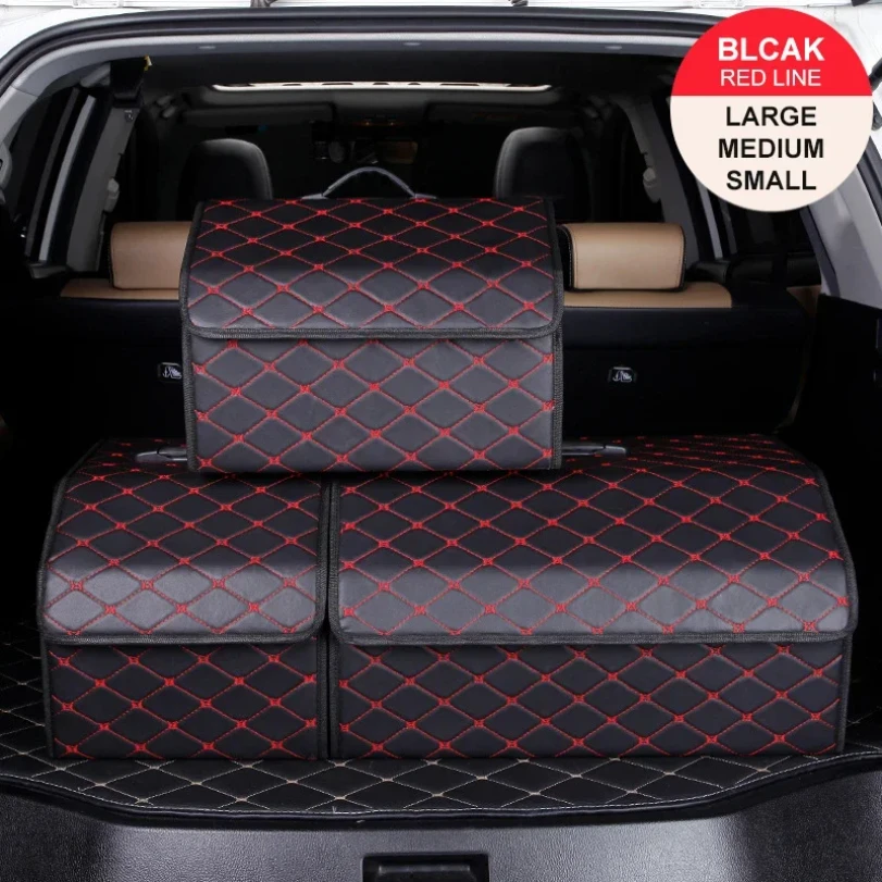 Car Trunk Organizer Box Large Capacity Auto Multiuse Tools Storage Bag Stowing Tidying Leather Folding for Emergency thumbnail 6
