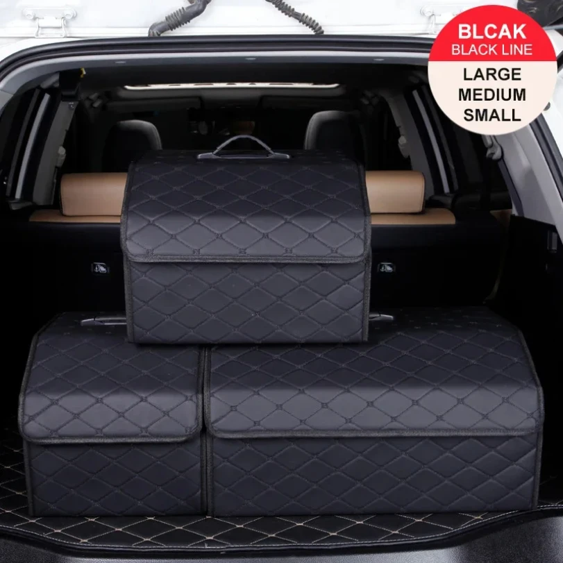 Car Trunk Organizer Box Large Capacity Auto Multiuse Tools Storage Bag Stowing Tidying Leather Folding for Emergency thumbnail 5