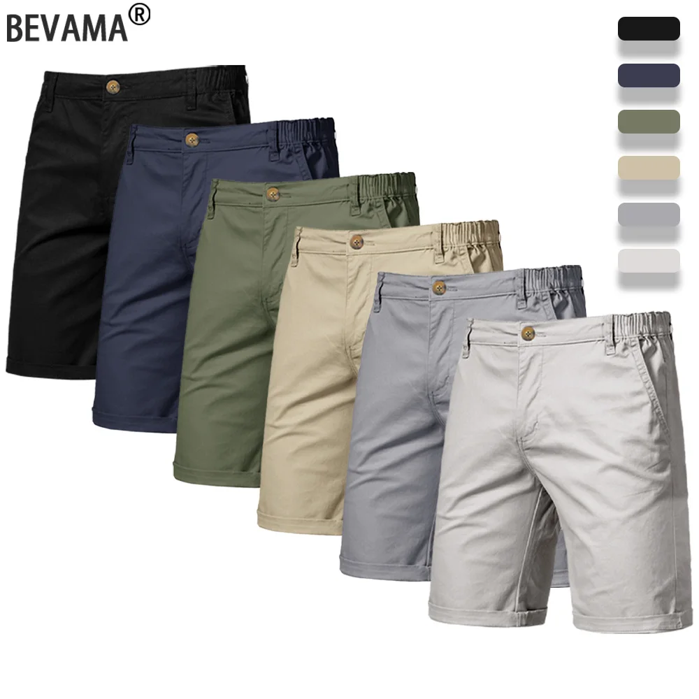 Summer Casual Cargo Shorts Men's Jogging Climbing Sports Short Elastic Waist Solid Color Male Jogger Work Hiking Shorts