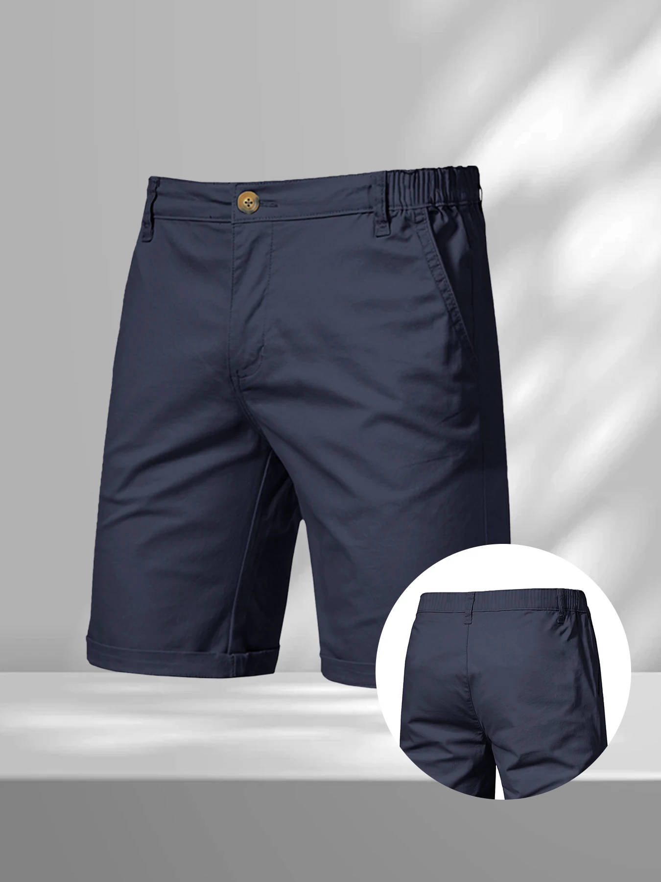 Summer Casual Cargo Shorts Men's Jogging Climbing Sports Short Elastic Waist Solid Color Male Jogger Work Hiking Shorts thumbnail 6