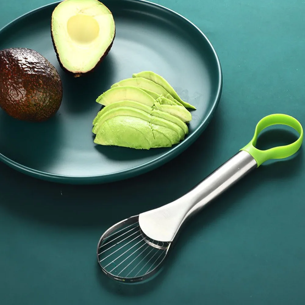 Avocado Knife 2 in 1 Stainless Steel Avocado Cutter Peeler Knife Kiwi Salad Slicer Peeler Kitchen Gadget Fruit Vegetable Tools thumbnail 2