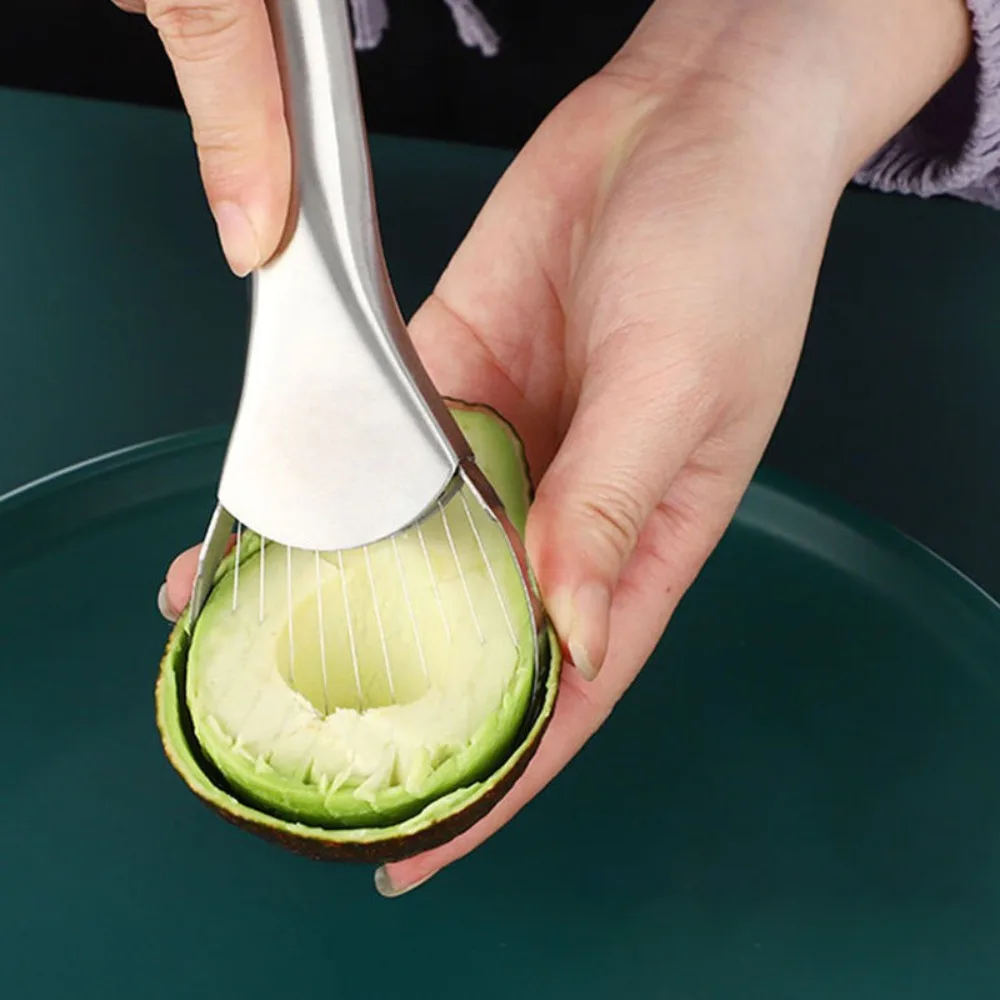 Avocado Knife 2 in 1 Stainless Steel Avocado Cutter Peeler Knife Kiwi Salad Slicer Peeler Kitchen Gadget Fruit Vegetable Tools thumbnail 3