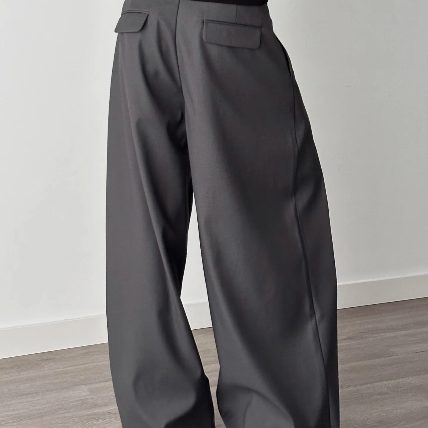 2025 New Black Suit Pants Men Fashion Social Mens Dress Pants Korean Loose Oversized Wide Leg Pants Mens  Trousers thumbnail 3