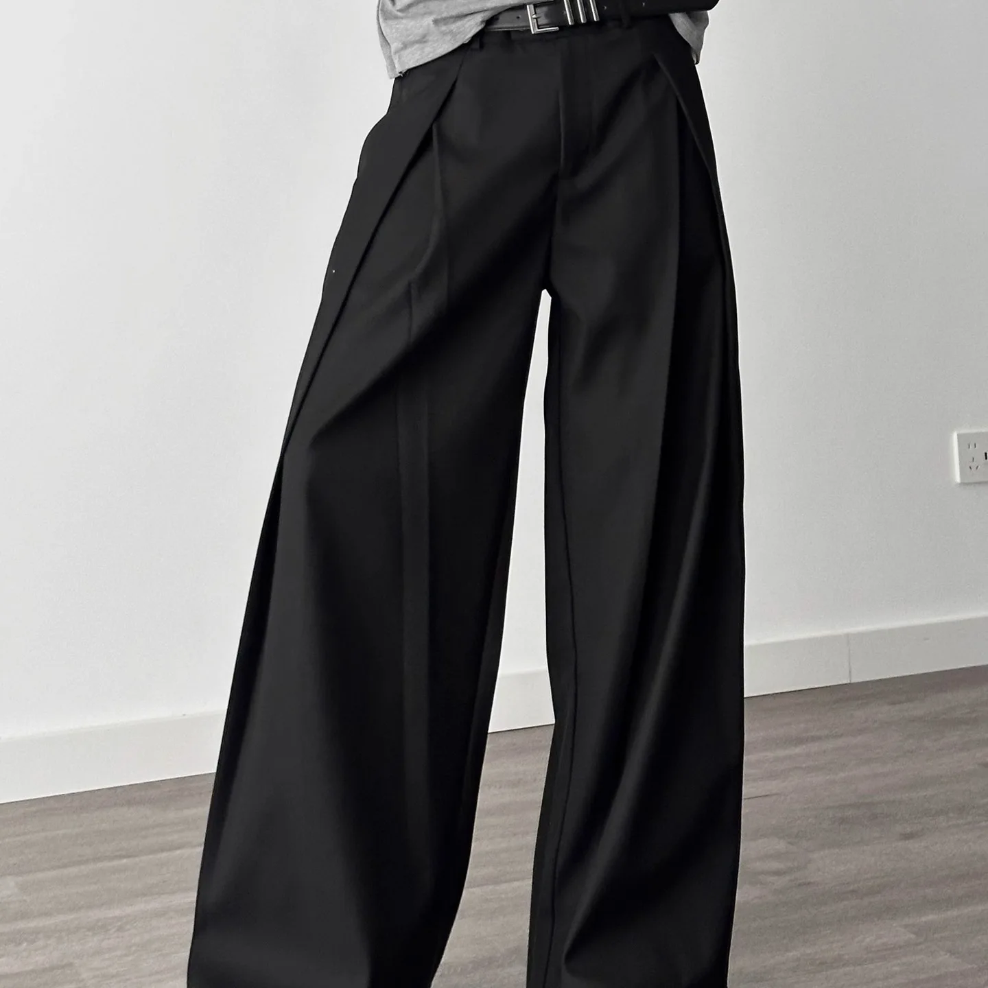 2025 New Black Suit Pants Men Fashion Social Mens Dress Pants Korean Loose Oversized Wide Leg Pants Mens  Trousers thumbnail 6