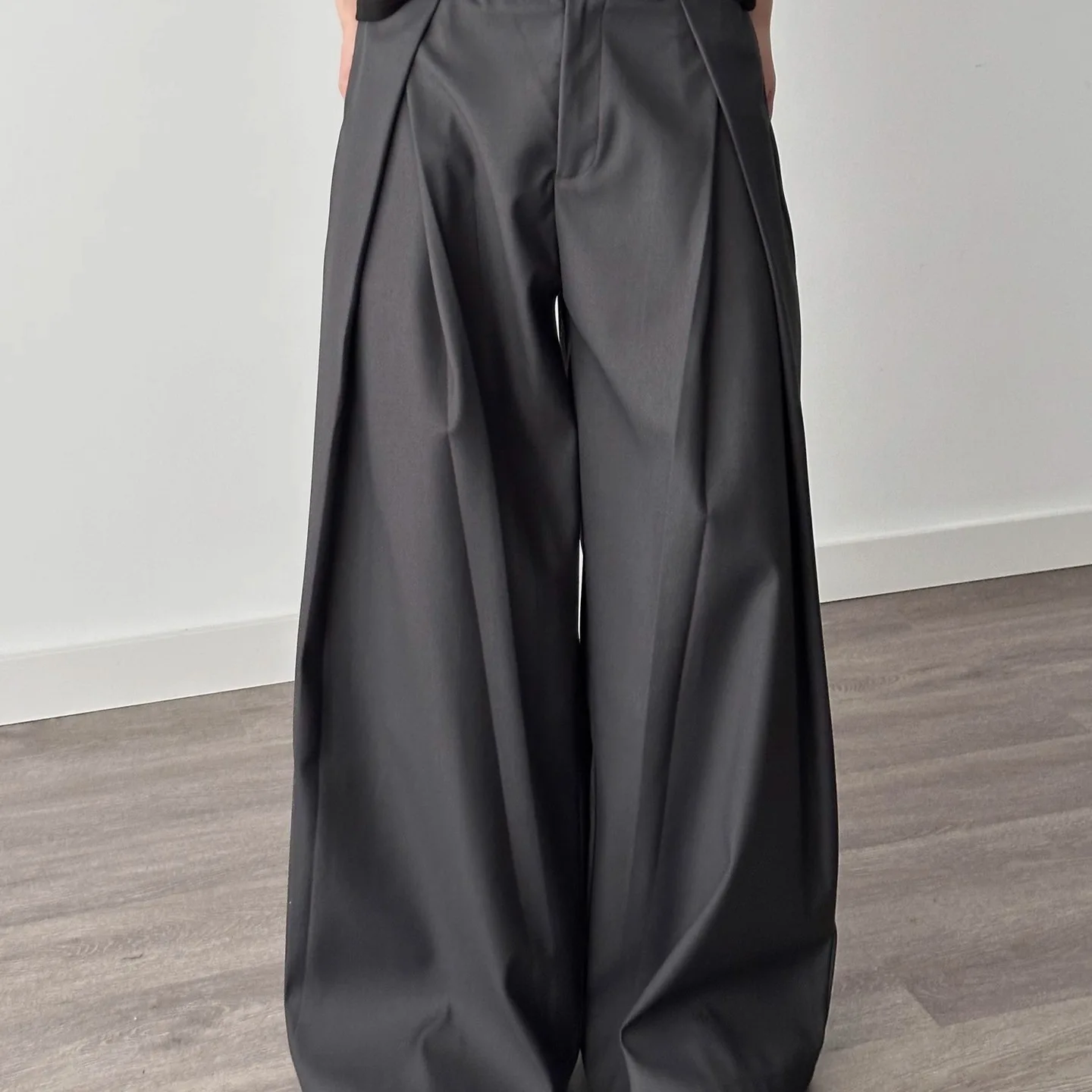 2025 New Black Suit Pants Men Fashion Social Mens Dress Pants Korean Loose Oversized Wide Leg Pants Mens  Trousers thumbnail 4