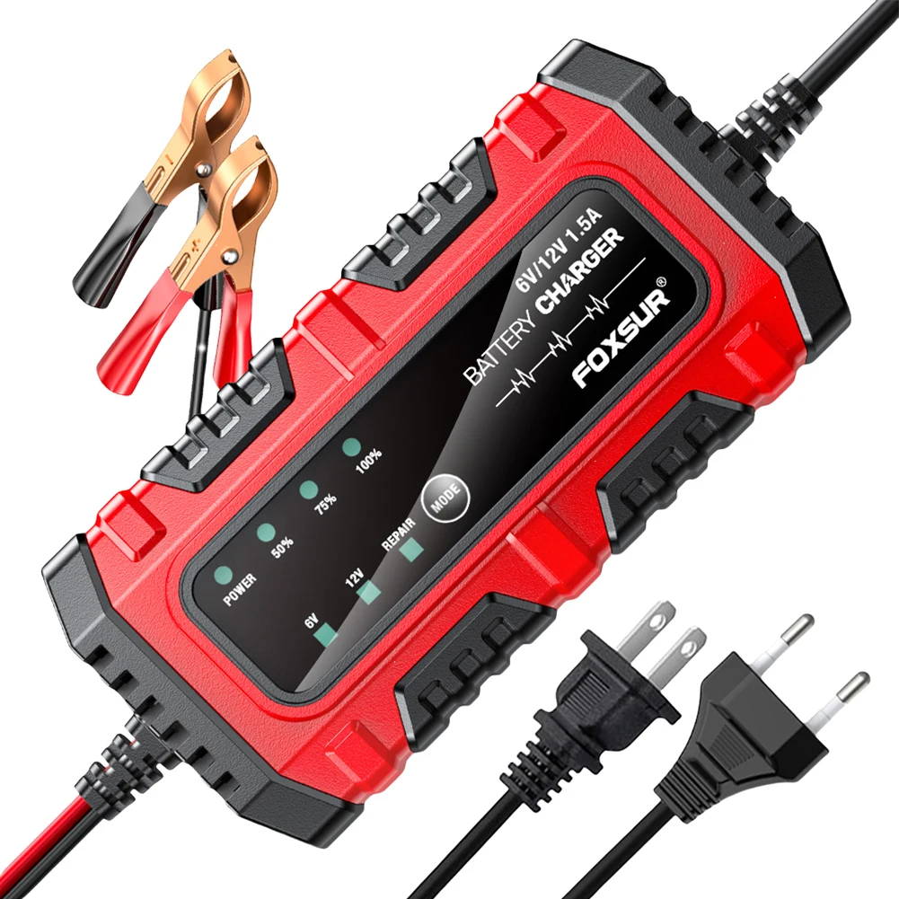 6V 12V 1.5A Car Battery Charger Smart Charger Car and Motorcycle Battery Charging Unit for Lead-Acid AGM GEL Batteries thumbnail 4