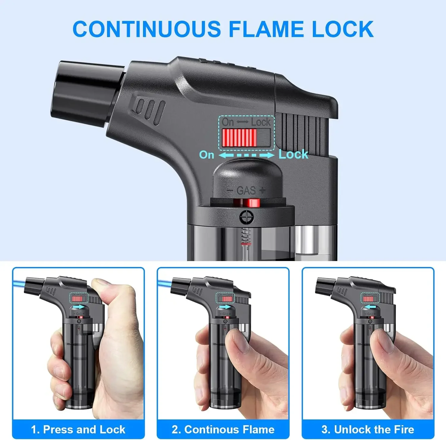 4-pack torch lighters, windproof lighters, butane gas lighters, smoke accessories, outdoor grilling tools 2025 New thumbnail 5