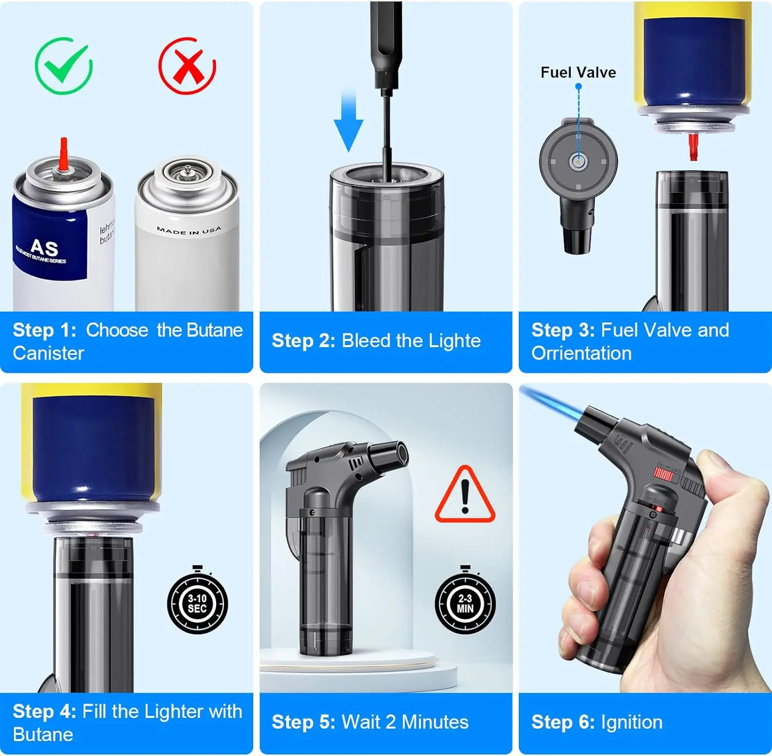 4-pack torch lighters, windproof lighters, butane gas lighters, smoke accessories, outdoor grilling tools 2025 New thumbnail 6