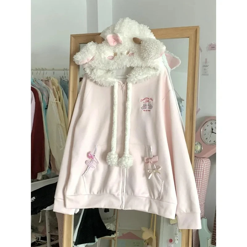 American Vintage Japanese Jacket Hooded Women 2026 Cotton Coats Outwear Design Subculture Gothic Sweatshirts Harajuku thumbnail 4