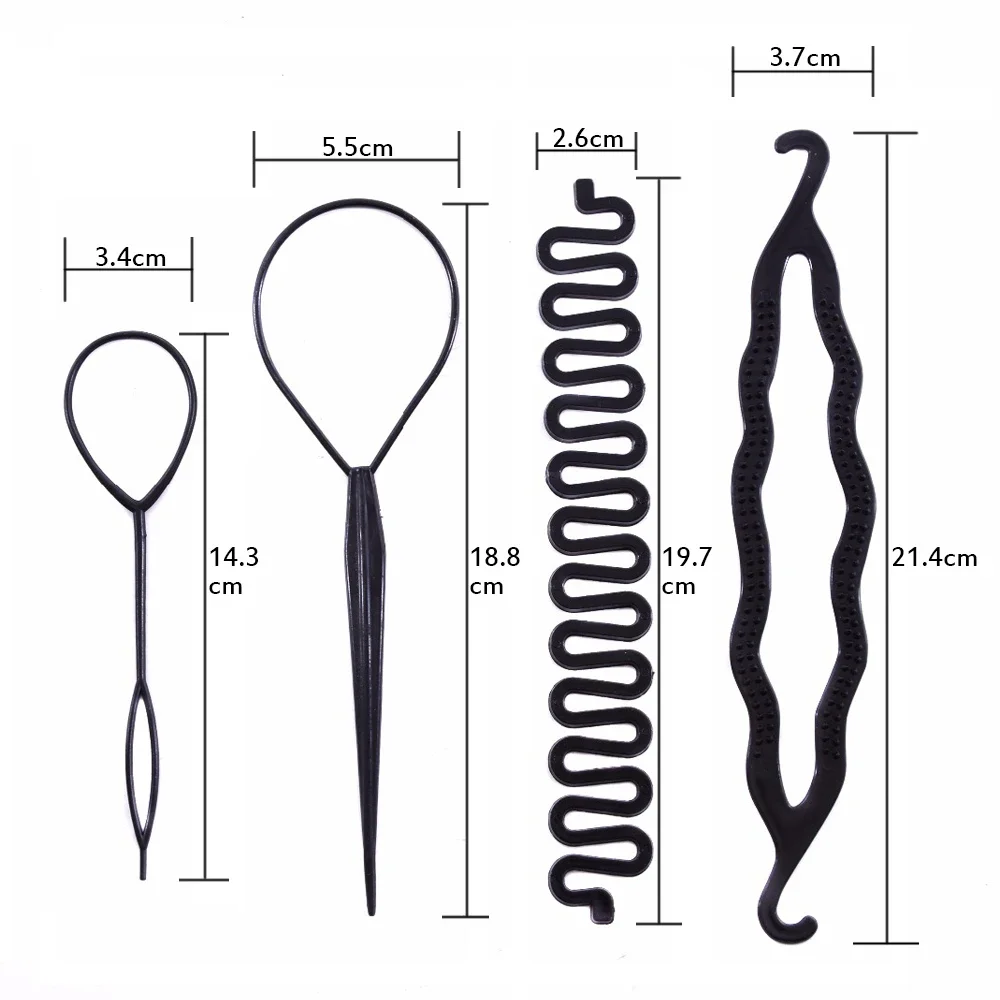 Magic Hair Braiding Twist Curler Styling Set Hairpin Holding Hair Braiders Pull Hair Needle Ponytail DIY Tool thumbnail 2