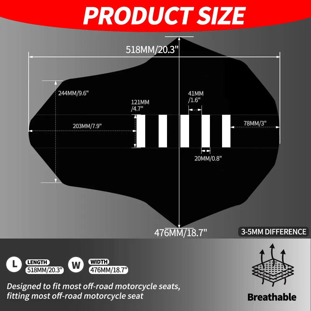 Motorcycle Seat Cover Waterproof Non-slip Particles Design PVC For Ridstar Q20 Electric Bike E-bike Scooter Bicycle Accessories thumbnail 3