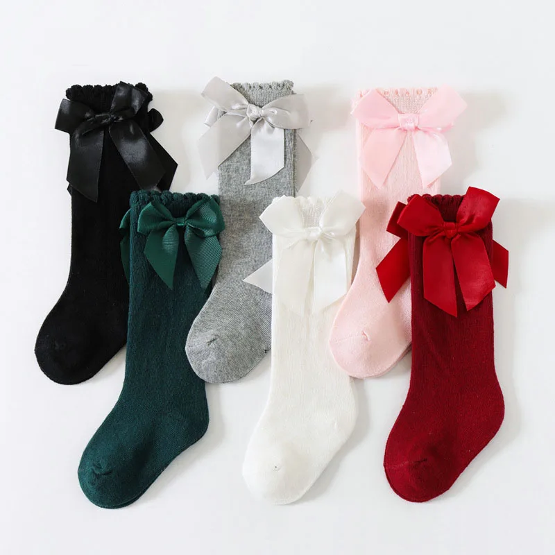 1 Pairs Girls Knee High Socks With Bow Comfortable All-Season Wear Long Socks for Baby Toddler Princess Dance Kids thumbnail 2