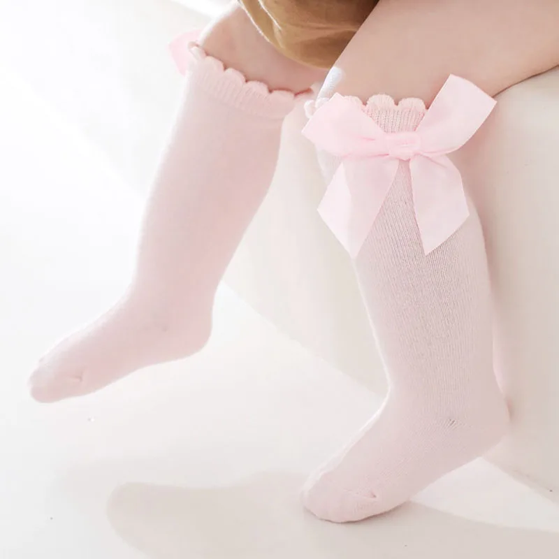 1 Pairs Girls Knee High Socks With Bow Comfortable All-Season Wear Long Socks for Baby Toddler Princess Dance Kids thumbnail 5